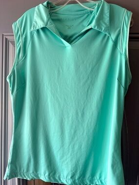 Women’s Nike Golf Sleeveless Shirt Dri Fit Seafoam Green Active Polo Tennis